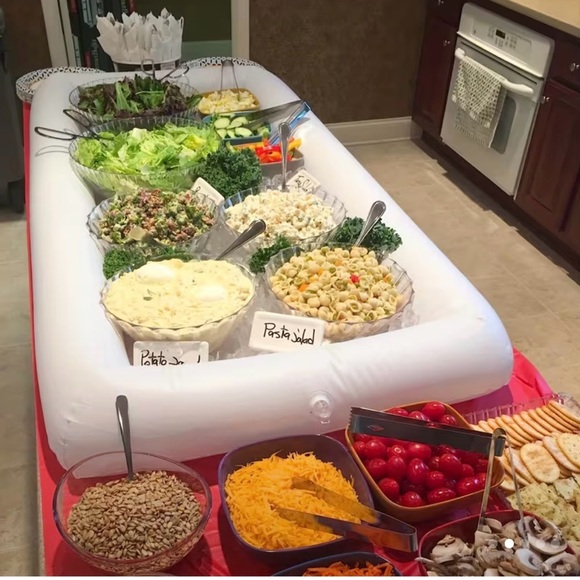 Inflatable White Pool Bar - Picture 2 of 4